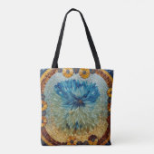 Mosaik Grün Blau Floral Tasche (Rückseite)