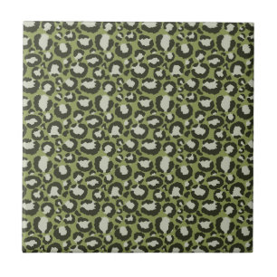 Mosaik Grün Glamouröse Leopardenflecken Tierprint Fliese