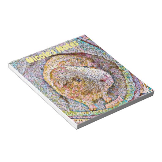 Mosaik Guinea Pig Themed Notebook Notepad Notizblock (angewinkelt)