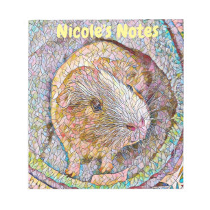 Mosaik Guinea Pig Themed Notebook Notepad Notizblock