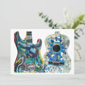 Mosaik Guitar Collection Boho Chic Einladung (Stehend Vorderseite)