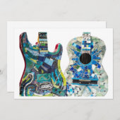 Mosaik Guitar Collection Boho Chic Einladung (Vorne/Hinten)