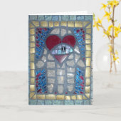 Mosaik Hamsa W/Heart und böser Blick Karte (Gelbe Blume)