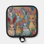 Mosaik-Hase Topflappen (Vorderseite)