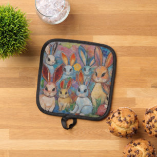 Mosaik-Hase Topflappen