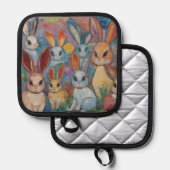 Mosaik-Hase Topflappen (Vorderseite/Rückseite)