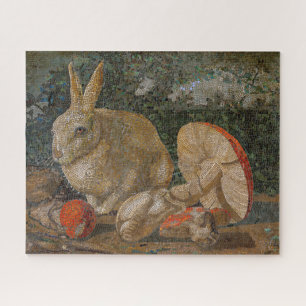 Mosaik-Hase und Pilz Natur vintage Puzzle