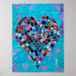 Mosaik Heart Collage Poster