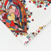 Mosaik-Herz der Liebe Fleecedecke (Ecke)