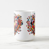 Mosaik-Herz der Liebe Kaffeetasse (Mittel)