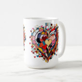 Mosaik-Herz der Liebe Kaffeetasse (VorderseiteRechts)