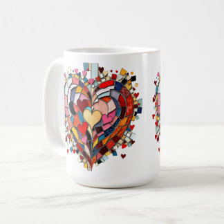 Mosaik-Herz der Liebe Kaffeetasse