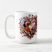 Mosaik-Herz der Liebe Kaffeetasse (Links)