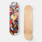 Mosaik-Herz der Liebe Skateboard (Vorderseite)