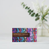 Mosaik Holz Elegant Leder Look #12 Visitenkarte (Stehend Vorderseite)