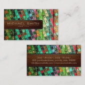Mosaik Holz Elegant Leder Look #13 Visitenkarte (Vorne/Hinten)