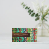 Mosaik Holz Elegant Leder Look #13 Visitenkarte (Stehend Vorderseite)