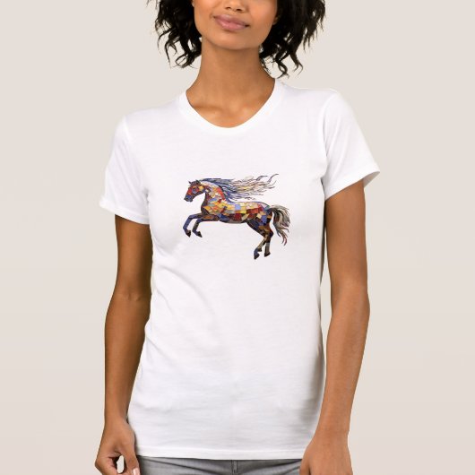 Mosaik Horse Graphic T-Shirt (Vorderseite)