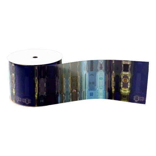 Mosaik Imitats Glass Blue Tondesign Ripsband (Spule)