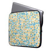 Mosaik in blau und orange laptopschutzhülle (Vorderseite Links)