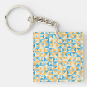 Mosaik in Blau und Orange Schlüsselanhänger