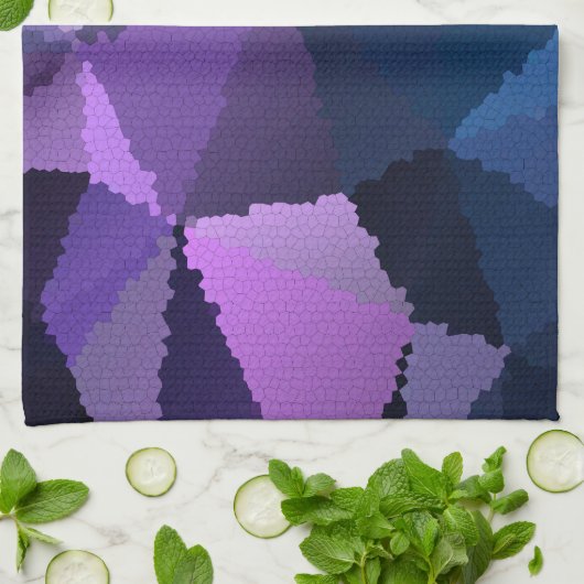 Mosaik in Blau- und Rosatönen Geschirrtuch (Gefaltet)