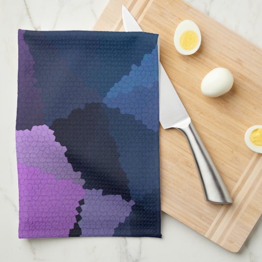 Mosaik in Blau- und Rosatönen Geschirrtuch (Viertel Falte)