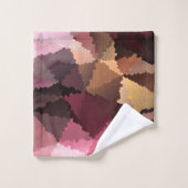 Mosaik in braun-rosa und gelben Farben Badhandtuch Set (Waschlappen)