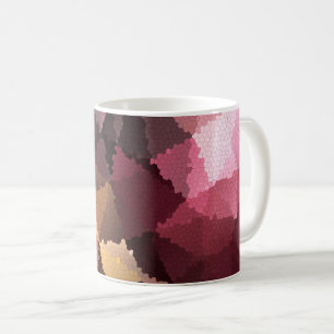 Mosaik in braun-rosa und gelben Farben Kaffeetasse