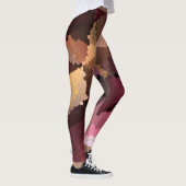 Mosaik in braun-rosa und gelben Farben Leggings (Rechts)