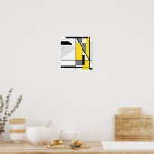 Mosaik in gelber, grauer und schwarzer geometrisch poster (Küche)