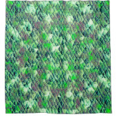 Mosaik in grünlichen Dreiecken mit Gradiententönen Duschvorhang (Vorderseite)