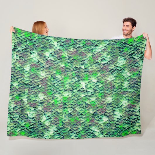 Mosaik in grünlichen Dreiecken mit Gradiententönen Fleecedecke (Beispiel)