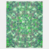 Mosaik in grünlichen Dreiecken mit Gradiententönen Fleecedecke (Vorderseite)