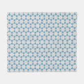 Mosaik in Weiß und Blau Fleecedecke (Vorderseite (Horizontal))