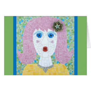 Mosaik - Ingrid mit grüner und blauer Grenze