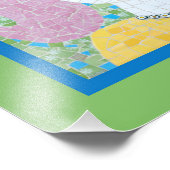 Mosaik - Ingrid mit grüner und blauer Grenze Fotodruck (Ecke)