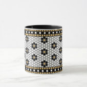 Mosaik Inspiriert Schwarz-weiß und Gold Tasse (Zentrum)