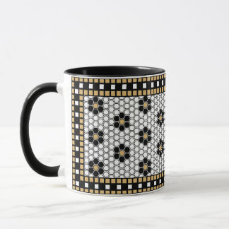 Mosaik Inspiriert Schwarz-weiß und Gold Tasse