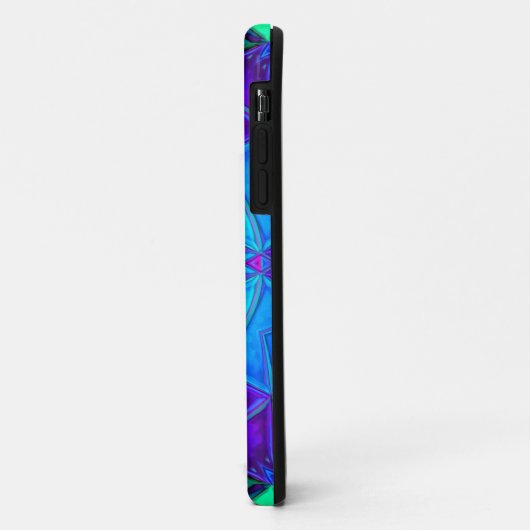 Mosaik Kaleidoscope Blume Blau Lila und Aquamarin Case-Mate iPhone Hülle (Hinten/Links)