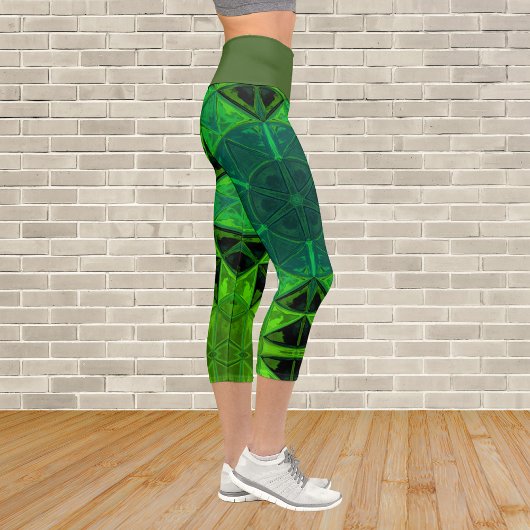 Mosaik Kaleidoscope Blume Grüne Leggings