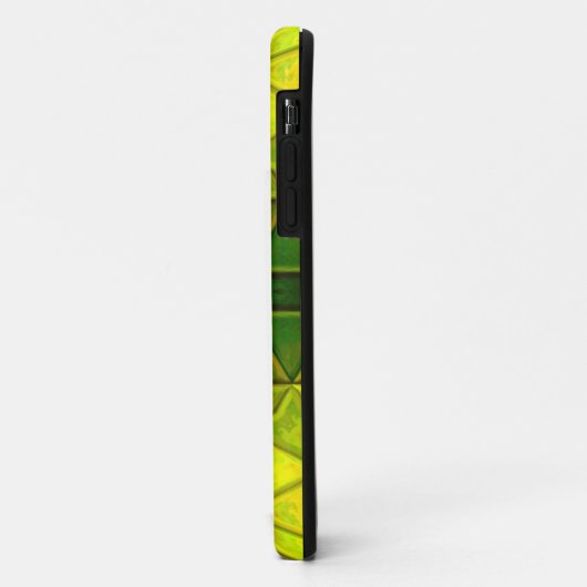 Mosaik Kaleidoscope Square grün und gelb Case-Mate iPhone Hülle (Hinten/Links)