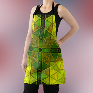 Mosaik Kaleidoscope Square grün und gelb Schürze