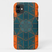 Mosaik Kaleidoscope Square Orange und Blau Case-Mate iPhone Hülle (Rückseite)