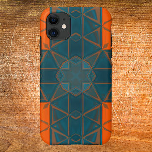 Mosaik Kaleidoscope Square Orange und Blau Case-Mate iPhone Hülle