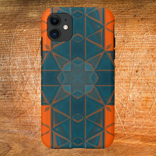 Mosaik Kaleidoscope Square Orange und Blau Case-Mate iPhone Hülle