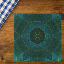 Mosaik Kaleidoskop Blume Aquamarin