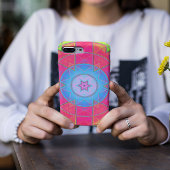 Mosaik Kaleidoskop Blume Blau Rosa und Gelb Case-Mate iPhone Hülle