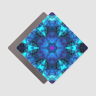 Mosaik Kaleidoskop Blume Blau und Lila Auto Magnet