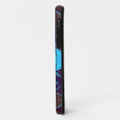 Mosaik Kaleidoskop Blume Blau und Lila Case-Mate iPhone Hülle (Hinten/Links)